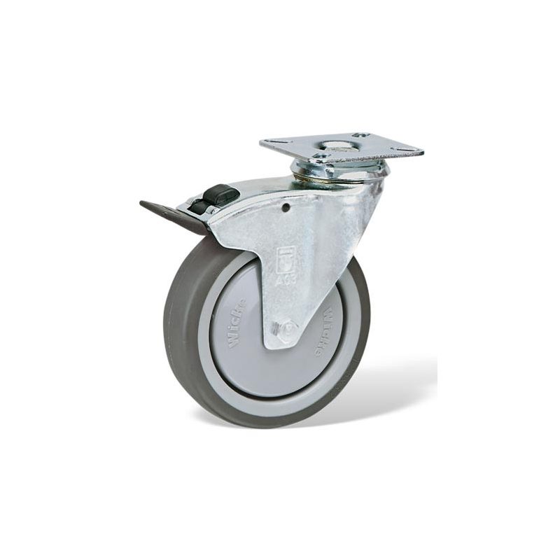 Roulette pivotante à frein en caoutchouc 100 mm 70 kg - Perffixe Tools