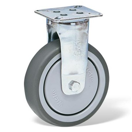 Roulette industrielle vintage fixe en fonte de diamètre 100 mm