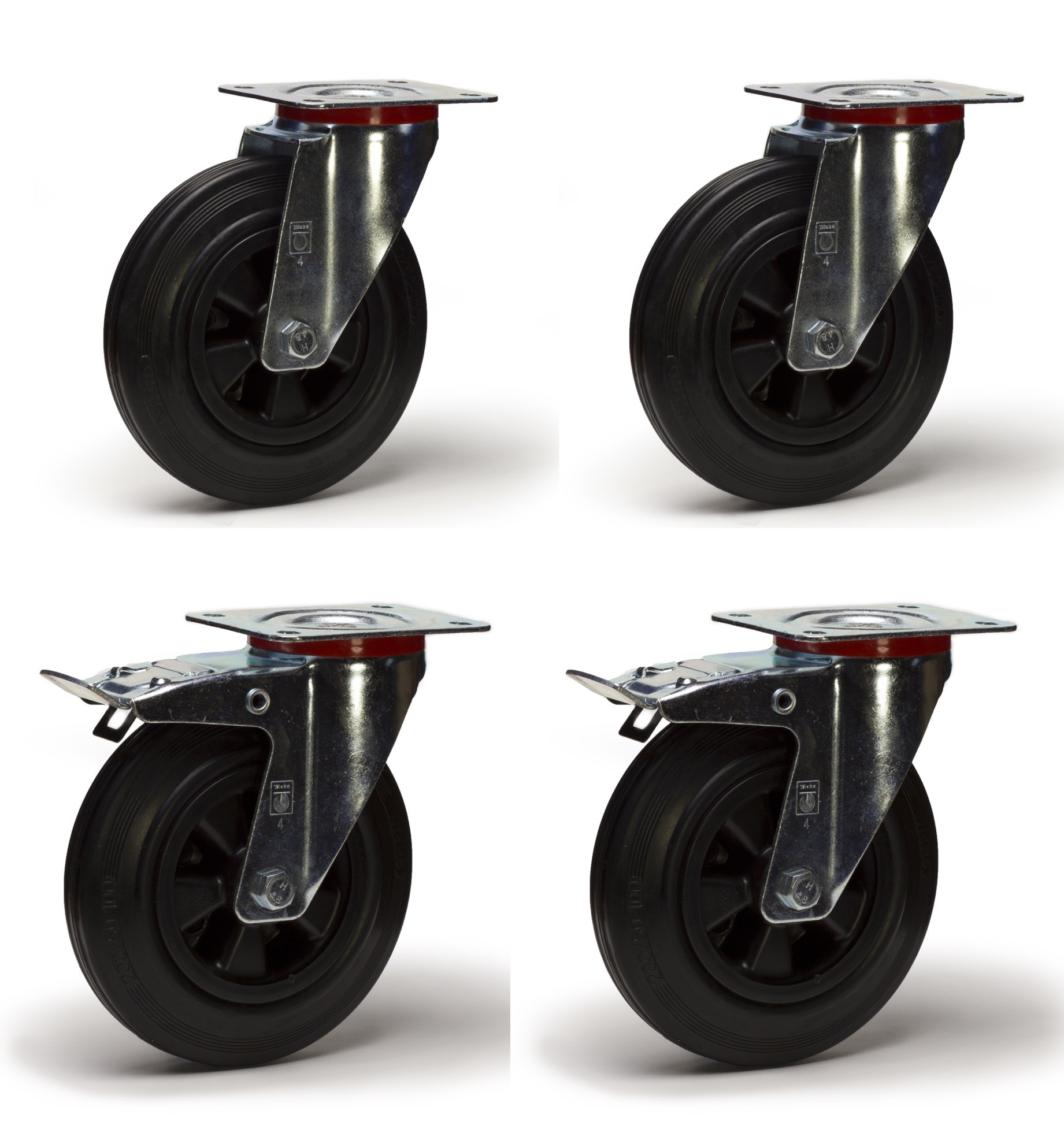 Roulette pour charges lourdes en caoutchouc élastique, roue