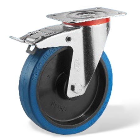 Roulette pivotante diamètre 100 mm, roue caoutchouc EASYROLL®…