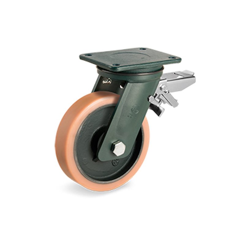Roulette pivotante à frein diamètre 82 mm polyuréthane marron…