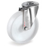 Roulette à oeil INOX pivotante diamètre 50 mm roue polyamide blanc - 50 Kg