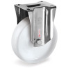 Roulette INOX fixe diamètre 50 mm roue polyamide blanc - 50 Kg