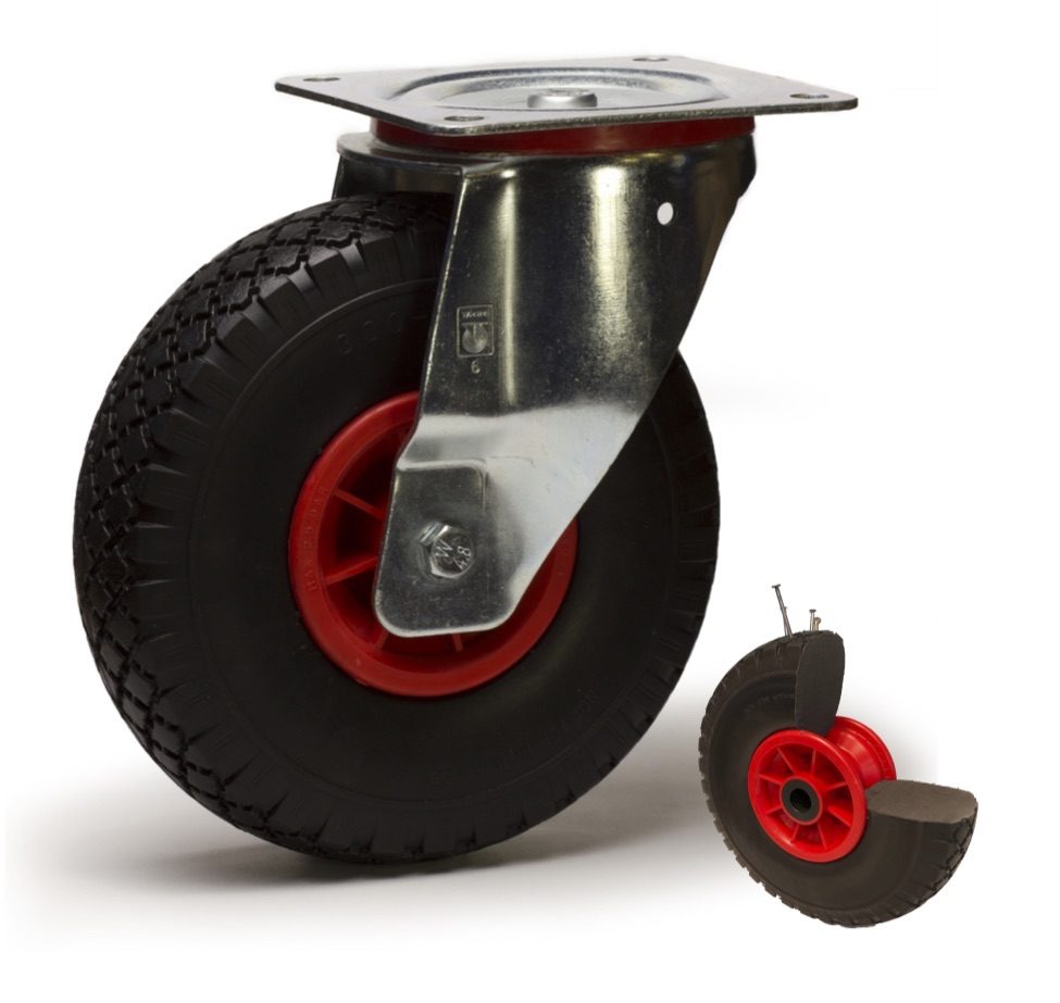 Roulette pivotante diamètre 260 mm roue pneumatique increvable -…