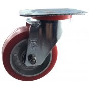 Roulette pivotante en acier inox avec platine à visser, version mi-lourde,  roue avec bande de roulement en polyuréthane thermoplastique, avec corps de  roue en polyamide lourd Blickle - réf. LKRXA-VPA 126G-11-FI 