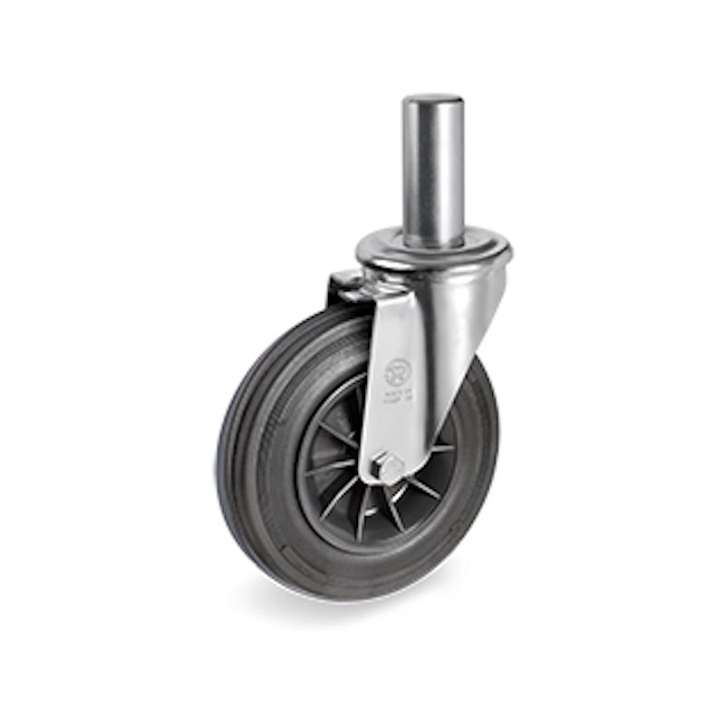 Roulette pivotante diamètre 30 mm caoutchouc gris - 15 Kg