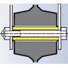 Entretoise pour roue alésage 15  longueur de moyeu 50 vis de 8 mm