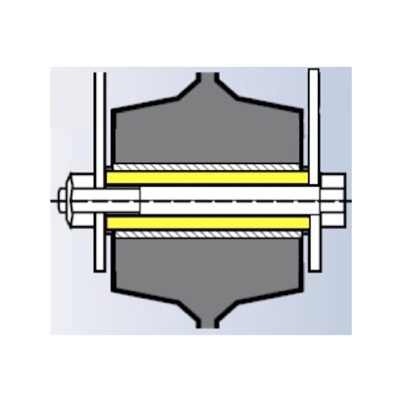 Entretoise INOX pour roue alésage 20 longueur de moyeu 50 vis de 12 mm