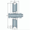 Roue à gorge en V diamètre 100 x 25  pour rail en V  - 400 Kg