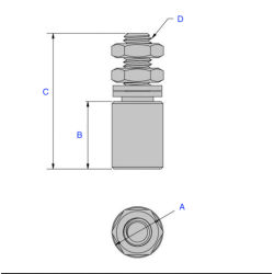 Guide olive nylon blanc diamètre 40 x 60 hauteur 102 vis de 16 mm