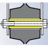 Entretoise pour roue alésage 15  longueur de moyeu 45 vis de 8 mm