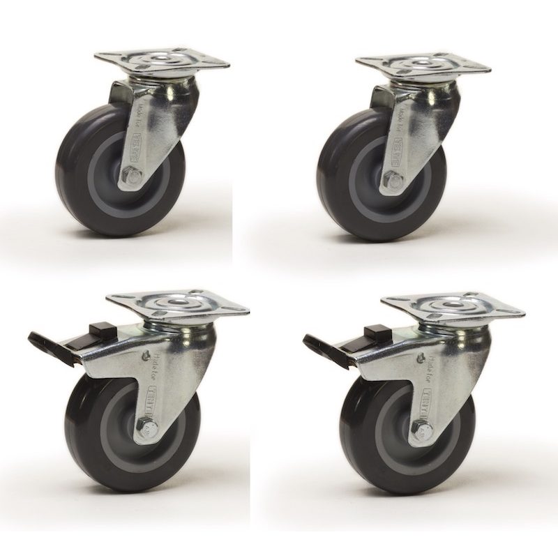Roulette de meuble rotative rapide, roues à percussion à vis, protection de  frein en caoutchouc pour chariot, 1.5 pouces, 40mm, 360, 50kg - AliExpress