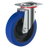 Roulette pivotante caoutchouc EASYROLL® BLEU diamètre 100 mm roulement à rouleaux - 140 Kg