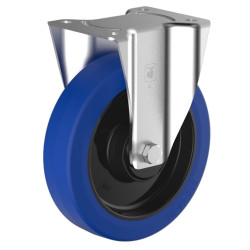 Roulette fixe caoutchouc EASYROLL® BLEU diamètre 100 mm roulement à rouleaux - 140 Kg