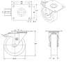 Lot roulettes pivotantes et pivotantes à frein caoutchouc EASYROLL® BLEU 160 mm charge - 900 Kg