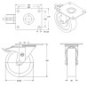 Lot de 4 roulettes pivotantes et freins pneu gonflable 3.00-4