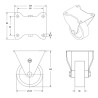 Lot roulettes pivotantes à frein et fixes polyamide blanc 125 mm - 600 Kg