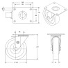 Roulette pivotante diamètre 150 mm roue polyuréthane rouge - 300 Kg