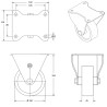 Lot de 4 roulettes pivotantes et fixe polyuréthane rouge 150 mm - 900 Kg