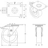 Lot de 4 roulettes INOX pivotantes à frein et fixes plastique blanc 100 mm - 600 Kg