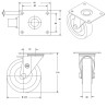 Lot de 4 roulettes INOX pivotantes et pivotantes à frein caoutchouc non tachant 125 mm - 300Kg