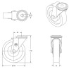 Lot de 4 roulettes à oeil pivotantes polyuréthane rouge 125 mm - 660Kg