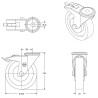 Roulette à oeil INOX pivotante à frein diamètre 200 mm roue polyuréthane rouge  - 300 Kg