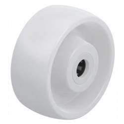 Roue polyamide blanc diamètre 100 x 40 alésage 12 longueur de moyeu 40 mm