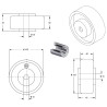 Roue polyuréthane jante aluminium 125 x 40 LM45 AL15 (Fenwick)