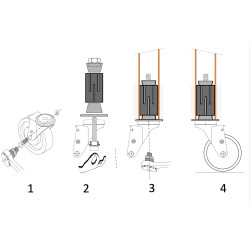 Montage Douille expansible pour tube rond de 24 à 27 oeil de 12 mm