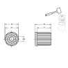 Plan Embout à insert taraudé pour tube rond 30 - M8