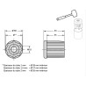 Plan Embout à insert taraudé pour tube rond 38 - M10