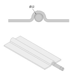 Plan Pièce de jonction pour rails coulissants gorge ronde Ø 16 et Ø 20 mm